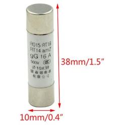Hxchen 500V 16A R015 RT18 RT14 Fast Blow Ceramic Fuse Links 10 x 38mm/0.4'' x 1.5'' (3/8'' x 1-1/2'') - (20 Pcs)
