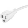 Maximm Cable 1 Foot 360° Rotating Flat Plug Extension Cord / Wire, 3 Prong Grounded Wire 16 Awg Power Cord - 3 Pack - White