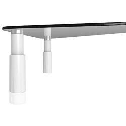 Mount Plus STB101 22.5 Inch Wide Tempered Glass Monitor Riser Desktop Stand Height Adjustable Table Top for Flat Screen LCD LED TV, Laptop, Notebook, Display (1 Pack)