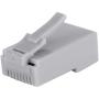 Monoprice 8P8C RJ45 Plug with Inserts for Solid Cat6 Ethernet Cable - Gray (100 Pcs/Pack) Gold Plated Contacts