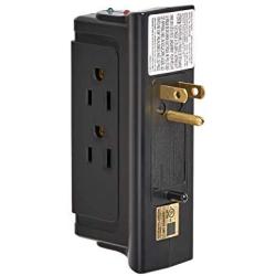 AmazonCommercial Black, 6-Pack Mounted Wall Adapter Tap Surge Protector