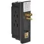 AmazonCommercial Black, 6-Pack Mounted Wall Adapter Tap Surge Protector