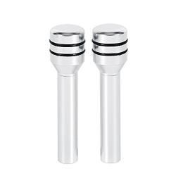 Qiilu 2Pcs Universal Car Truck Aluminum Interior Door Lock Knob Pins Cover(Silver)