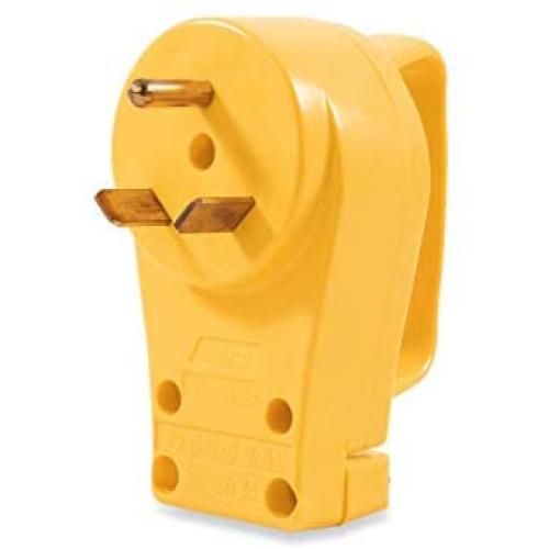 Camco Heavy Duty RV 30 AMP PowerGrip Male Replacement Plug- Durable and Safer Plug with an Easier Grip (55245)