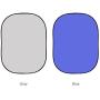 Fovitec Gray and Chroma Key Blue Muslin Pop-Up Collapsible Backdrop 5x6.5 for Portrait and Headshot Photography, and Green Screen Video Conferencing