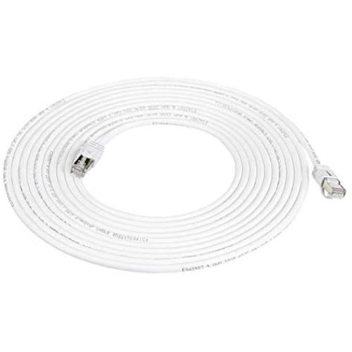 Amazon Basics RJ45 Cat 7 High-Speed Gigabit Ethernet Patch Internet Cable, 10Gbps, 600MHz - White, 20-Foot