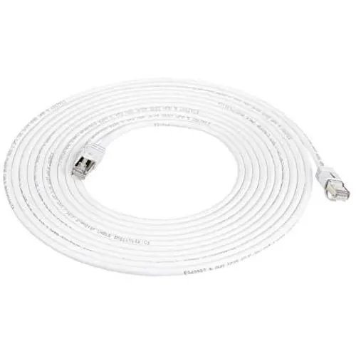 Amazon Basics RJ45 Cat 7 High-Speed Gigabit Ethernet Patch Internet Cable, 10Gbps, 600MHz - White, 20-Foot