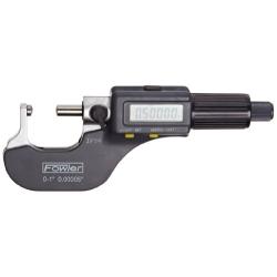 Fowler 54-860-211 Electronic IP54 Ball-Anvil/Spindle Micrometers, 0-1''/0-25mm Measuring Range, 0.00005''/0.001mm Resolution, RS-232 Output