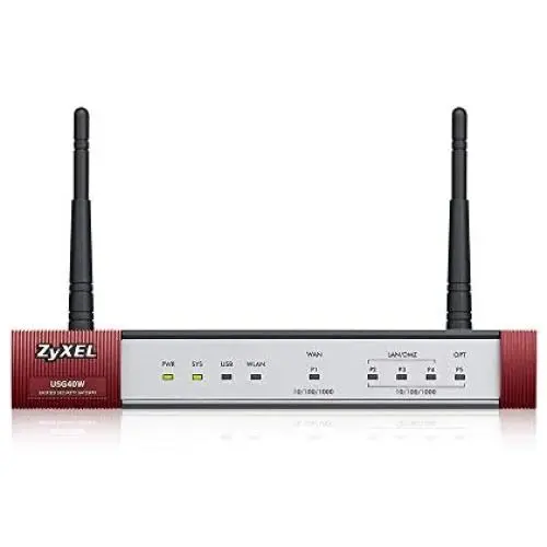 ZyXEL Next Generation Unified Security Gateway with Built-In 802.11n WiFi Access Point and 3 LAN/DMZ, 1 WAN, 1 OPT Ports - Hardware Only [USG40W-NB]