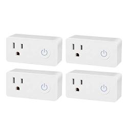 BN-LINK WiFi Heavy Duty Smart Plug Outlet, No Hub Required with Energy Monitoring and Timer Function, White, Compatible with Alexa and Google Assistant, 2.4 Ghz Network Only (4 Pack)
