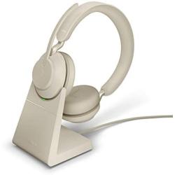 Jabra Evolve2 65 Wireless Headset USB-C Stereo UC w/Stand, Bluetooth Dongle, Compatible with Zoom, Webex, Skype, Smartphones, Tablets, PC/MAC, 26599-989-888, Global Teck Gold Support Plan Included