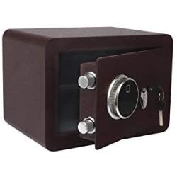 Golval EF25 Home Steel Security Safe Box, Biometric Fingerprint Quick-Access Safe with New-Gen Full Keypad Module Wide, Solid Steel Safe Strongbox for Cash,Jewelry, Guns, Valuables (red)