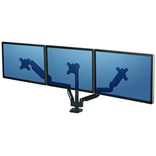 Fellowes Platinum Series Adjustable Triple Monitor Arm (8042601), Black