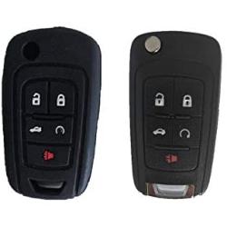 Keyless Entry Remote Key Fob & Silicone Cover fit Buick Allure Encore Lacrosse Regal Verano, Chevy Camaro Cruze Equinox Impala Malibu Sonic GMC Terrain 2010 2011 2012 2013 2014 2015 2016 2017