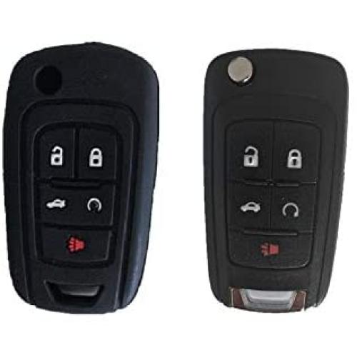 Keyless Entry Remote Key Fob & Silicone Cover fit Buick Allure Encore Lacrosse Regal Verano, Chevy Camaro Cruze Equinox Impala Malibu Sonic GMC Terrain 2010 2011 2012 2013 2014 2015 2016 2017