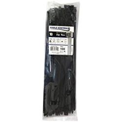 Kable Kontrol Heavy Duty Black Zip Ties – 18” Inch Long – 120 Lbs Tensile Strength – 100 Pcs/Pack - UV resistant Nylon | Multipurpose | Self-Locking Cable Management Wire Wraps