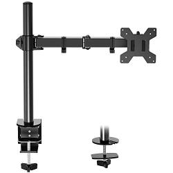 MOUNTUP Single Monitor Desk Mount, Height Adjustable Computer Monitor Stand Mount, Full Motion Monitor Arm Desk Mount Fits 13 to 27 Inch Screens, with C-Clamp and Grommet Base, VESA 75x75/100x100