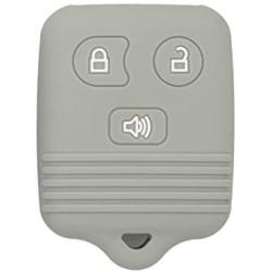 SEGADEN Silicone Cover Protector Case Holder Skin Jacket Compatible with FORD LINCOLN MAZDA MERCURY 3 Button Remote Key Fobs FCC CWTWB1U345 CWTWB1U331 GQ43VT11T CV2715 Gray