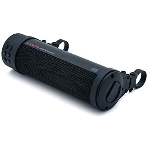 Kuryakyn 2720 MTX Road Thunder Weather Resistant Motorcycle Sound Bar Plus: 300 Watt Handlebar Mounted Audio Speakers with Bluetooth, USB Power Charger, Satin Black
