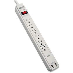 Tripp Lite 6 Outlet Surge Protector Power Strip 6ft Cord 990 Joules Dual USB Charging LED & INSURANCE (TLP606USB)