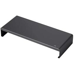 Monoprice Metal Multimedia Desktop Stand- 7.9 x 19.3 Inches - Black | Raised 3.2 Inches, Monitor Stand & Riser, Laptop Stand - WorkstreamCollection