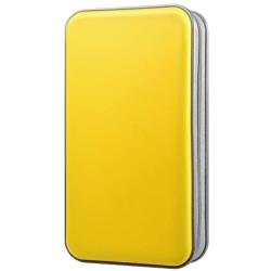 alavisxf xx CD Case, 96 Capacity Hard Plastic CD Holder Protective DVD Disc Storage Case Holder Portable Zipper CD DVD Organizer Storage Wallet for Car Home Travel (96 Capacity, Yellow)
