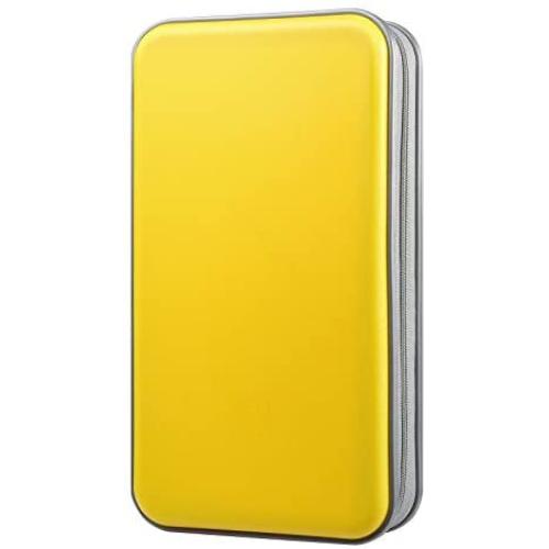 alavisxf xx CD Case, 96 Capacity Hard Plastic CD Holder Protective DVD Disc Storage Case Holder Portable Zipper CD DVD Organizer Storage Wallet for Car Home Travel (96 Capacity, Yellow)