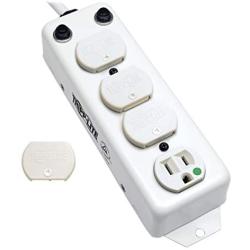 Tripp Lite Medical Grade Power Strip for Patient Care Vicinity, 4 Hospital-Grade Outlets, 120V, 15 ft. Right-Angle Cord, UL 1363A, White (PS-415-HG-OEMRA)