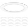 Sunco Lighting 12 Pack White Goof/Trim Ring Fits 5 Inch / 6 Inch Recessed Downlights, Outer Diameter 8.6-inch, Inner Diameter 6.2-inch, Durable Plastic Design, Flush Mount to Cover Messy Ceilings