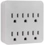 GE Pro 6-Outlet Surge Protector, 3-Prong Wall Adapter, Charging Station, 1020 Joules Protection Rating, Automatic Shutdown, Grey, 45820, 1 Pack