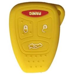 Yellow Silicone Rubber Keyless Entry Remote Key Fob Case Skin Cover Protector fit for 2006 2007 MITSUBISHI Raider