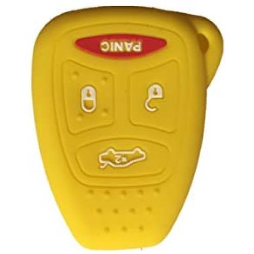 Yellow Silicone Rubber Keyless Entry Remote Key Fob Case Skin Cover Protector fit for 2006 2007 MITSUBISHI Raider