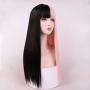 SinRain Half Black Half Pink Long Straight Fashion Halloween Party Wig For Women Girls (Black/Pink -Long)