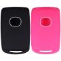 Lcyam Remote Key Fob Covers Durable Silicone Case Fits for 3 4 Button Keys on Side 2019 2020 Mazda 3 CX-30 CX-5 CX-9 Mazda 6 (Black Rose)