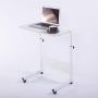 Laptop Cart 23.6'' Mobile Table Fancasa Movable Portable Adjustable Notebook Computer Stand with Wheels (White)