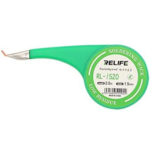 1.5MM Width 2.0M Length Desoldering Braid With Thumb Wheel Dispenser Welding Solder Remover Wick Wire Lead Cord For Phone Computer Flux BGA Welding Repair Tool