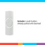 GE Wireless Doorbell Kit, 2 Melodies, 1 Push Buttons, 4 Volume Levels, 150 Ft. Range, Mountable, White, 19247, Battery-Operated Receiver