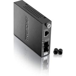 TRENDnet 100Base-TX to 100Base-FX Multi Mode ST Fiber Media Converter (2 Km / 1.2 Miles), Auto-Negotiation, Auto-MDIX, Full-Duplex Mode, Fiber to Ethernet Converter, Lifetime Protection, TFC-110MST