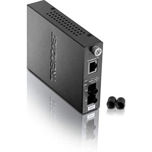 TRENDnet 100Base-TX to 100Base-FX Multi Mode ST Fiber Media Converter (2 Km / 1.2 Miles), Auto-Negotiation, Auto-MDIX, Full-Duplex Mode, Fiber to Ethernet Converter, Lifetime Protection, TFC-110MST