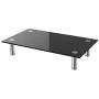 WALI Tempered Glass Monitor Riser Desktop Stand Height Adjustable Table Top for Flat Screen LCD LED TV, Laptop, Notebook, Display (GTT001B), Black