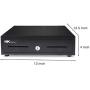HK SYSTEMS 13'' Heavy Duty Black ''Push'' Open Cash Drawer, 4B5C with Under Counter Mounting Metal bracket