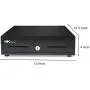 HK SYSTEMS 13'' Heavy Duty Black ''Push'' Open Cash Drawer, 4B5C with Under Counter Mounting Metal bracket