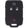 LemSa 2Pcs 4 Buttons Silicone Key Fob Cover Case Protector Holder for Chevrolet Silverado Colorado Chevy GMC Canyon Sierra M3N32337100 13577770 13577771, Black+Black