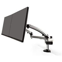 Ergotech Dual Freedom Arm, Includes Two Aluminum Articulating Arms, 8.4-17.8 lbs. Weight Capacity per Arm, Suitable for Monitors up to 27 inches, VESA Compatible 75×75, 100×100, Silver
