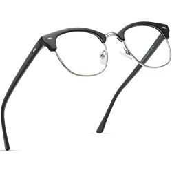 AOMASTE Blue Light Blocking Glasses Retro Semi Rimless UV400 Clear Lens Computer Eyewear For Men Women