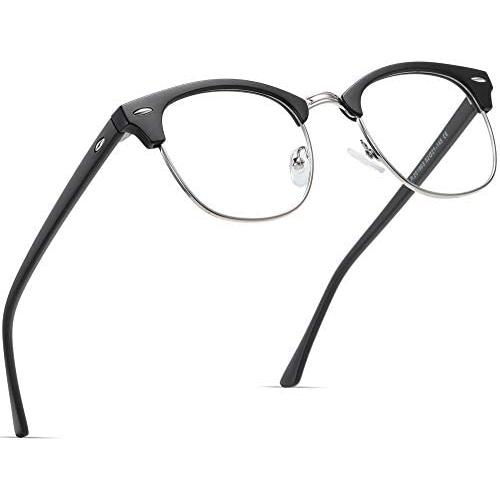 AOMASTE Blue Light Blocking Glasses Retro Semi Rimless UV400 Clear Lens Computer Eyewear For Men Women