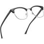 AOMASTE Blue Light Blocking Glasses Retro Semi Rimless UV400 Clear Lens Computer Eyewear For Men Women