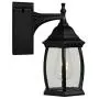 Addington Park 31847 Grace Collection 1-Light Traditional Outdoor Wall Sconce with Seeded Glass and 2 GFCi Built-In Outlets, Black Finish