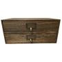 Wallniture Home Office Desk Organizer - Wooden 2 Drawer Under Monitor Stand - Printer Platform - Paper Holder Walnut