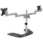 StarTech.com Dual Monitor Stand - Ergonomic Desktop Monitor Stand for up to 32'' VESA Displays - Free-Standing Articulating Universal Computer Monitor Mount - Adjustable Height - Silver (ARMDUALSS)
